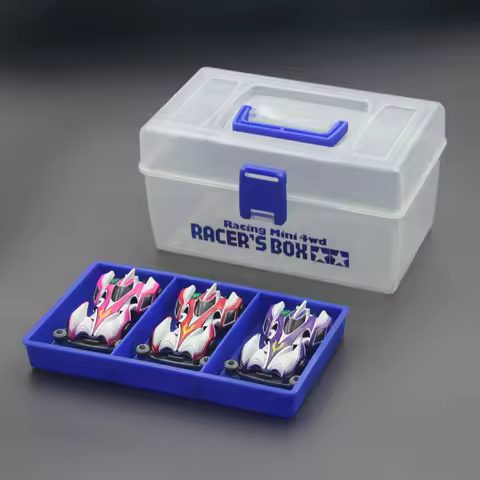 Tomy Tamiya Mini 4wd Storage Box Transparent Tpu Racer Box Portable Carrying Case With Three Mini Ca