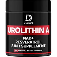 Urolithin A Supplement 1000mg with NAD+, CoQ10, Resveratrol and 4 More for Men & Women - 60 Capsules