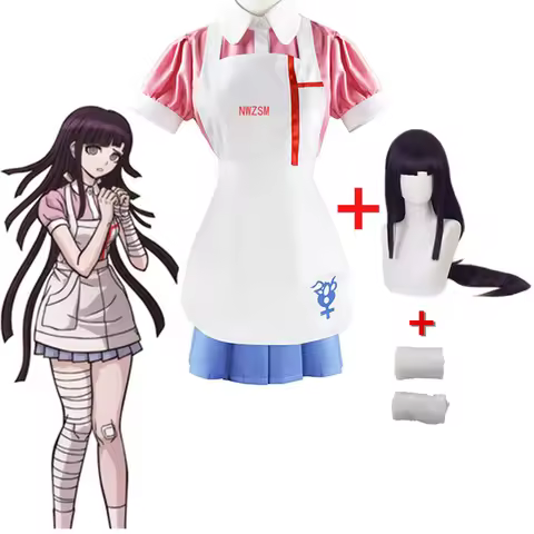 Danganronpa Mikan Tsumiki Cosplay Costume Halloween Carnival Ultimate Nurse Funny Costume Cafe Maid 