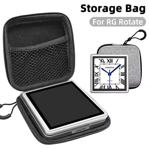 Storage Bag for ANBERNIC RG Rotate PU Travel Portable Storage Case Shockproof & Waterproof Protector