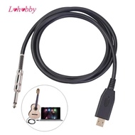 Lohobby 2M 6.5ft Guitar Bass 1/4'' 6.35mm to USB Link