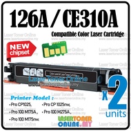 2x CE310A Black Compatible to H* 126A laserjet pro CP1025 CP1025nw 100 color MFP M175a M175nw M275nw