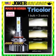 S31M 3 COLOUR 60w 6400LM Car LED Headlight Bulb T10 H1 H3 H4 H7 H8 H11 9005 9006 D2S D4S Headlamp Tr