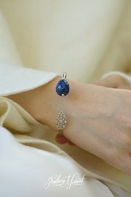 小尾巴青金石925銀手鐲纖細開口可調節 文藝復古 優雅古典