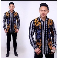 KEMEJA Men's Batik Shirt Long Sleeve Dayak Songket Motif/Songket Batik Shirt