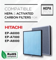 Hitachi EP-A6000 / EP-A7000 / EP-A8000 Compatible HEPA &amp; Activated Carbon Filters [Local Seller] [7 Days Warranty] [Free Alcohol Swab] [HEPAPAPA]