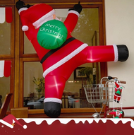 [สะดุดตาสุดๆ!] Glowing Santa Climbing Window Balloon Model ลูกโป่งคริสต์มาสแบบตั้งพื้น 4D ต้นคริสต์ม