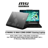 MSI Laptop Cyborg 15 Max Gaming C2WG-249MY(Intel Core 7 240H/16GB/512GB SSD/15.6" FHD 144HZ/RTX5070 
