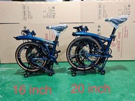 [LIAOGE BIKE] Liaoge888 20 inch trifold bike bicycle rim brake 9 speed folding stable ride (Latest Model)