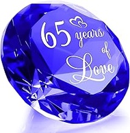 YWHL 65th Wedding Anniversary Sapphire Gifts for Couples, 65 Years Anniversary Sapphire Crystal Wedd
