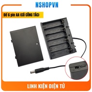 Box of 6 AA batteries with cover and switch