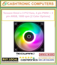 Tecware Omni x 3 P12 Fans, 4 pin PWM + 3 pin ARGB, 1800 rpm [2 Color Options]