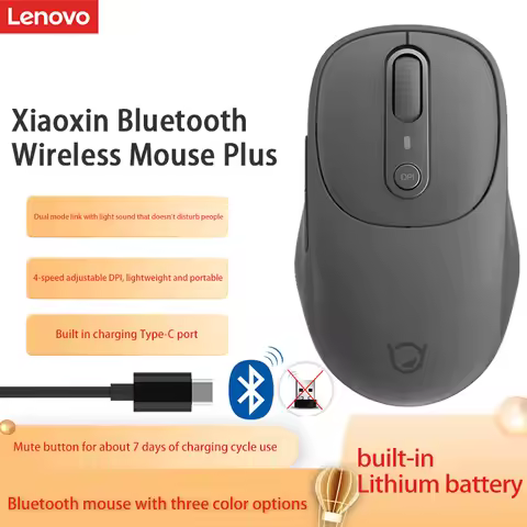Mouse Xiaoxin Plus Bluetooth Wireless Mouse Dusk Gray Bluetooth Dual-Mode Mouse Silent Office Mouse 