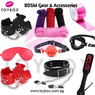 BDSM Handcuffs Anklecuffs Cotton Rope Mouth Gag Spanking Paddle Bondage Tape Nipple Clamps Eye Mask 