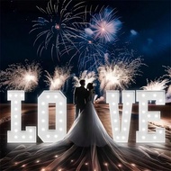 1pc 3ft Giant White LED Lighted Letter Sign Box, White Illuminated 3D Alphabet A-Z, Large Light Up L