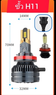 หลอดไฟหน้ารถยนต์ LED รุ่น F88 Pro ล่าสุด 2026 ประกัน 1 ปี ขั้ว H1 HB3 HB4 H7 H11 80000 ลูเมน 36 ชิป