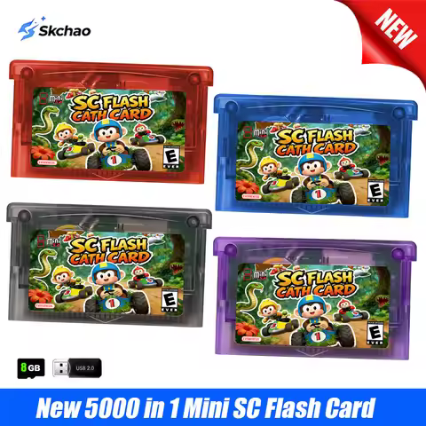 5000 in 1 Retro Games Cartridge New SCFW V2.0 GBA Flash Card with 8G TF Card RTC Flash for GBA/GBA S
