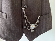 老又好 Antique 1930~40年銀色牛流蘇懷錶鍊手鍊 BR259