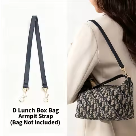 Adjustable Shoulder Strap for Dior Lunch Box Bag PU Leather Fashion Designer Bag Accessories Underar