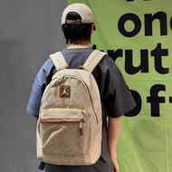 💗免順豐運費💗 潮牌復古滿印質感耐磨大容量情侶款雙肩後背包 | Jordan Monogram Jacquard Backpack|