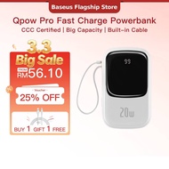 【CCC Certified】Baseus Power Bank 20000mAh PD 20W Fast Charging Powerbank Built in Cables Portable Ch