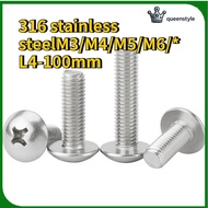 [QueenStyle]316 stainless steel cross large flat head screw big hat mushroom umbrella head machine s