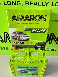 สีใหม่ล่าสุดAmaron battery รุ่น55B24L/R-50แอมป์ Yaris Vios ALtis 08+ NV Sunny neo Tida Sylphy Civicปี2006+ CRVปี2001+