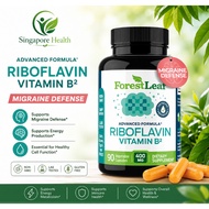 【SG】ForestLeaf Vitamin B2 Riboflavin 400mg - 90 Vegetable Capsules Energy, Skin & Cellular Health Su