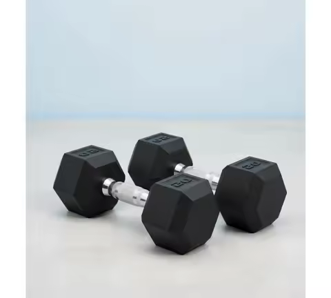 Coated Hex Dumbbell Set | Multiple Weights 3-50lb | Home Gym Strength Training Equipment