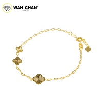 WAH CHAN 916 Gold Bracelet - Trio-clover OSB1230