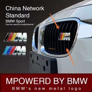 1pcs 3D Metal M Power Car Front Grille emblem BMW logo Chrome Badge Emblem For BMW emblem 5 series 3