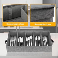 【FAS】-Flatware & Utensil Storage - Silverware Storage Box Flatware Storage Case with Adjustable Divi