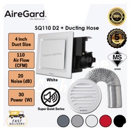 Airegard SQ110-D2 Square Set Package - 4" Exhaust Fan Ventilator [Super Quiet Series] / Air Ventilat