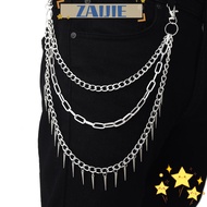 ZAIJIEE Spike Pendant Chain HipHop Fashion Rock Emo Accessories Gothic Keychains
