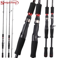 Sougayilang Fishing Rod Portable UL 5-10 LB Carbon Rod EVA Handle Ultralight 1.8M/2.1M 2 Sections Fo
