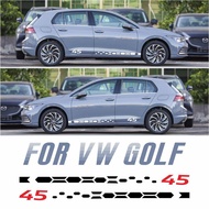 2 Pcs Door Side Stripes Sticker Carbon Fiber Vinyl Graphics Decal For VW Golf 8 MK8 GTI Clubsport 45
