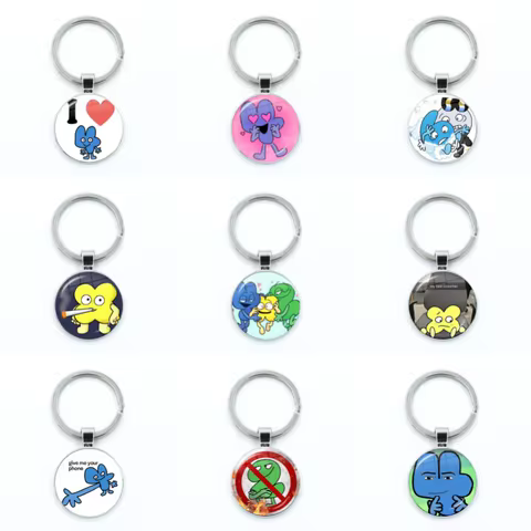 Style Funny Bfb X And Four， Funny Lollipop 4X Firey Lollipop Glass Keychain Motorcycle Car Backpack 