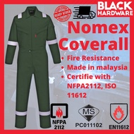 BLACK HARDWARE Nomex IPROBAN Fire Retardant Resistance Protective Coverall Green Baju Kerja Petronas jaket keselamatan