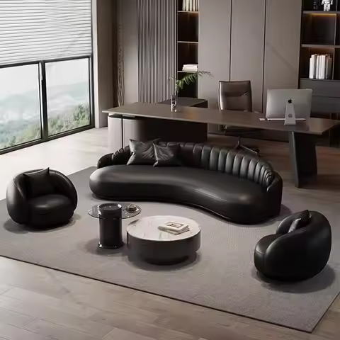 Italian Minimalist Office Sofa Designer Reception Area Rest Area Office Sofa Beauty Salon Meeting Of