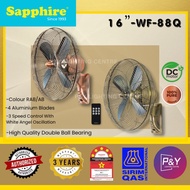 SAPPHIRE Decorative Wall Fan 3 Speeds Remote Control (WF 55B)