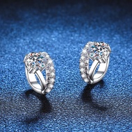 Elegant appearance Luxury Platinum Earrings PT950 Asymmetric French Design Women's Buckle D Colour M