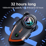 Y80 2X Motorcycle Helmet 500M Intercom Bluetooth Headset V5.3 Hands Free Call Wireless Noise Reducti
