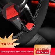 Car Emblem Badge Steering Wheel GTS Decoration for Porsche Cayenne Macan Panamera 718 911 Trim Stick