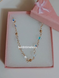 10k gold necklace with precious stones