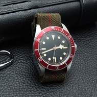 Elastic Fabric Nylon Canvas NATO Strap 20/21/22 Mm WatchBand Man's French Troops Military Parachute 