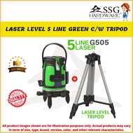 LASER LEVEL 5LINE GREEN C/W TRIPOD/360° ROTATION LASER KIT GREEN LINE ADJUSTABLE LINE MEASUREMENT/ME