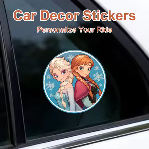 Frozen Elsa & Anna Car Stickers Waterproof Anime Decals UV Printed for Motorcycle Car Door Practical