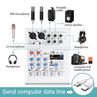 MIXER E4 Bluetooth-Mixer Karaoke Livetream Thu Âm Chuyên Nghiệp Tích Hợp 88 Hiệu Ứng Reverb 2 Cổ