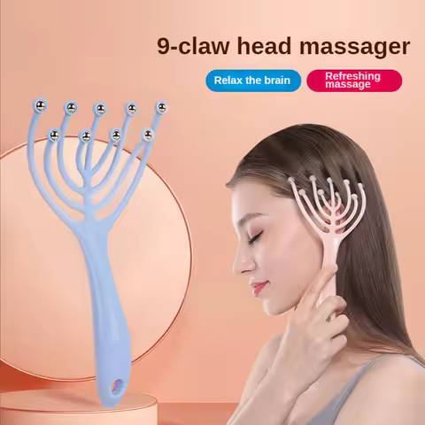 9 Claws Head Massger Streamlined Ball Body Relaxation Scalp Massage Hand Held Hair Relax Spa Health 