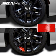 SEAMETAL 6Pcs Car Sticker Reflective Wheel Rim Stickers Warning Mark Stripe Racing Hub Decals for 16-21" Wheel Decorate
